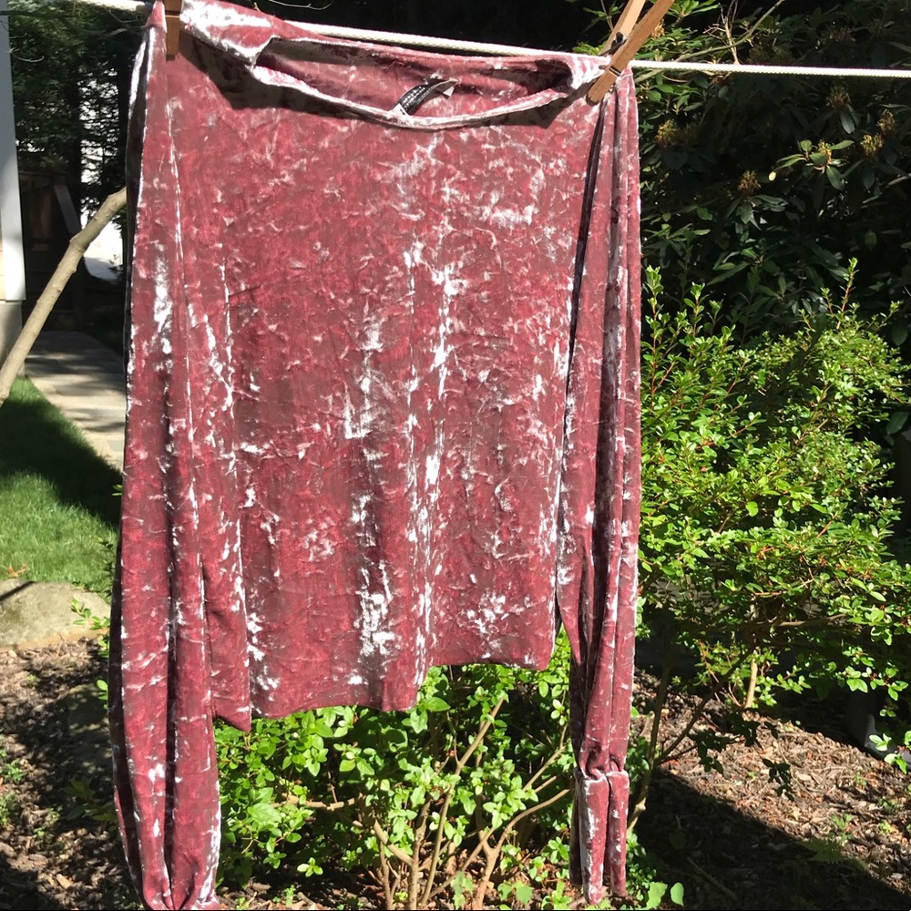 Long Sleeve Velvet Shirt